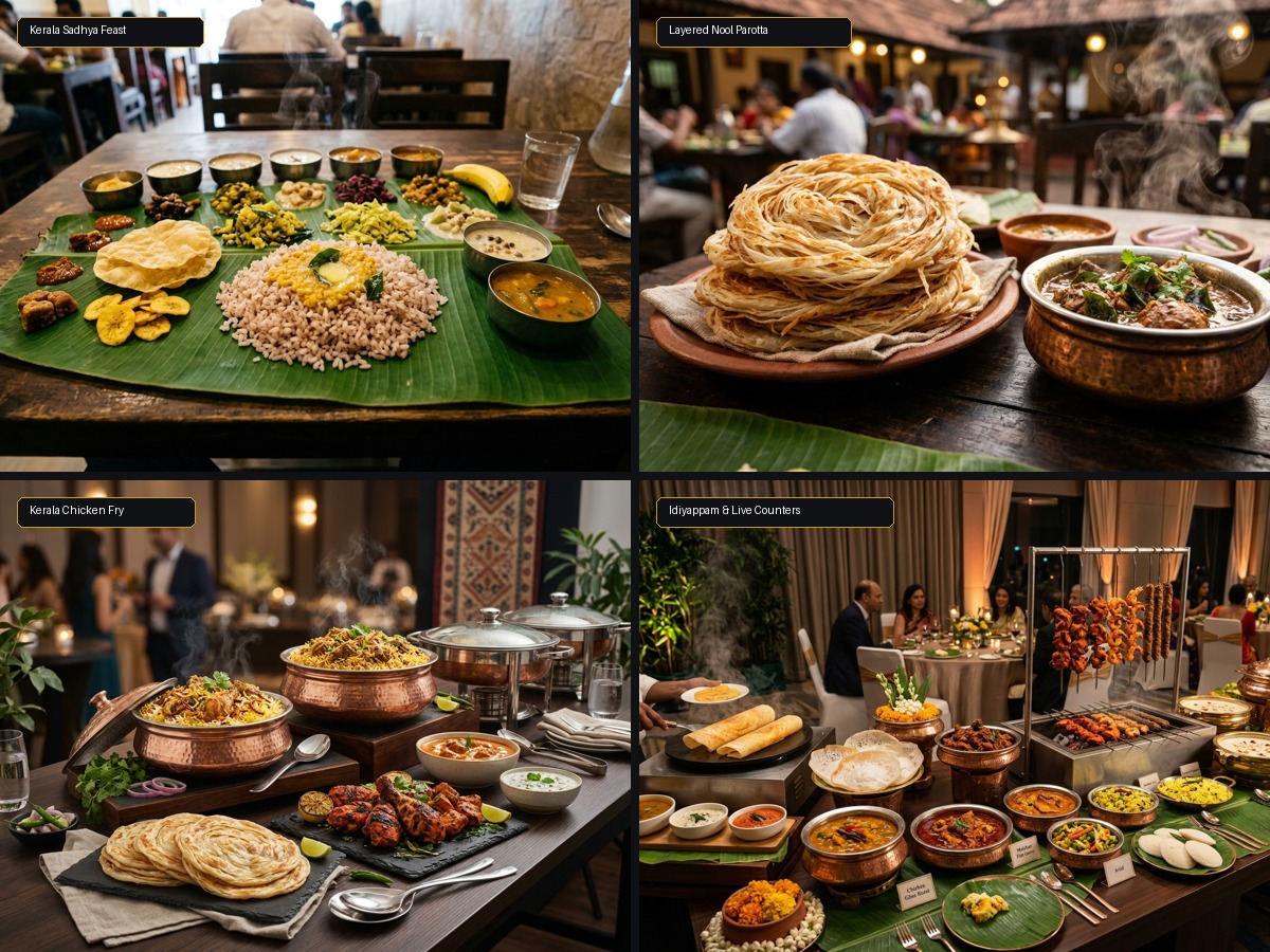 Kerala Sadhya, Nool Parotta, Idiyappam & Chicken Fry - Libin Catering